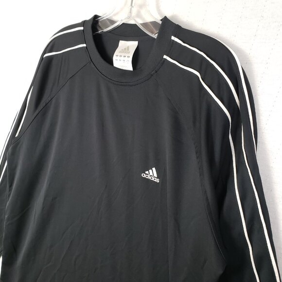 Vintage Adidas 3 Stripes Long Sleeve Shirt ClimaLite Activewear size L Y2K 2005 - Picture 2 of 11